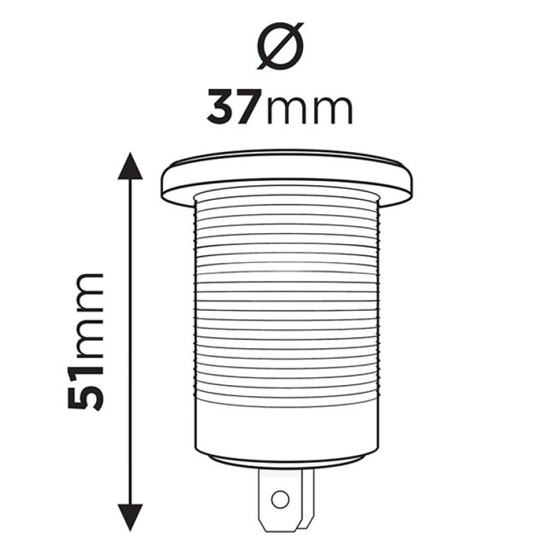 Σταθερή Θύρα Φόρτισης Usb Amio (02853) Με 2 Υποδοχές 12V & 24V Και Καπάκι 1 Τεμάχιο - 15464 49189