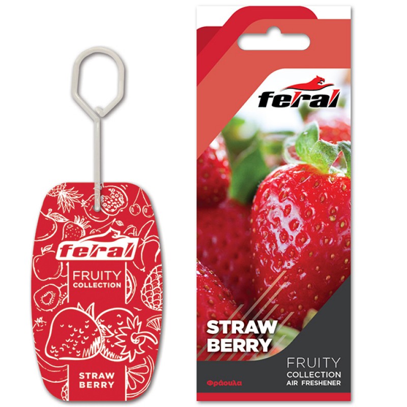 Αρωματικό Αυτοκινήτου Κρεμαστό Feral Fruity Collection Strawberry 1 Τεμάχιο - 19205 44017