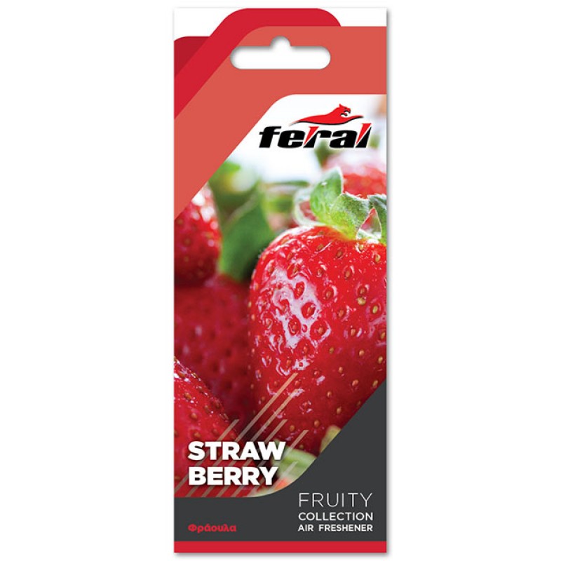 Αρωματικό Αυτοκινήτου Κρεμαστό Feral Fruity Collection Strawberry 1 Τεμάχιο - 19205 44017