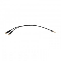 Splitter 3.5mm 4-pin - 2x 3.5mm stereo M/F 20CM - KOM0907